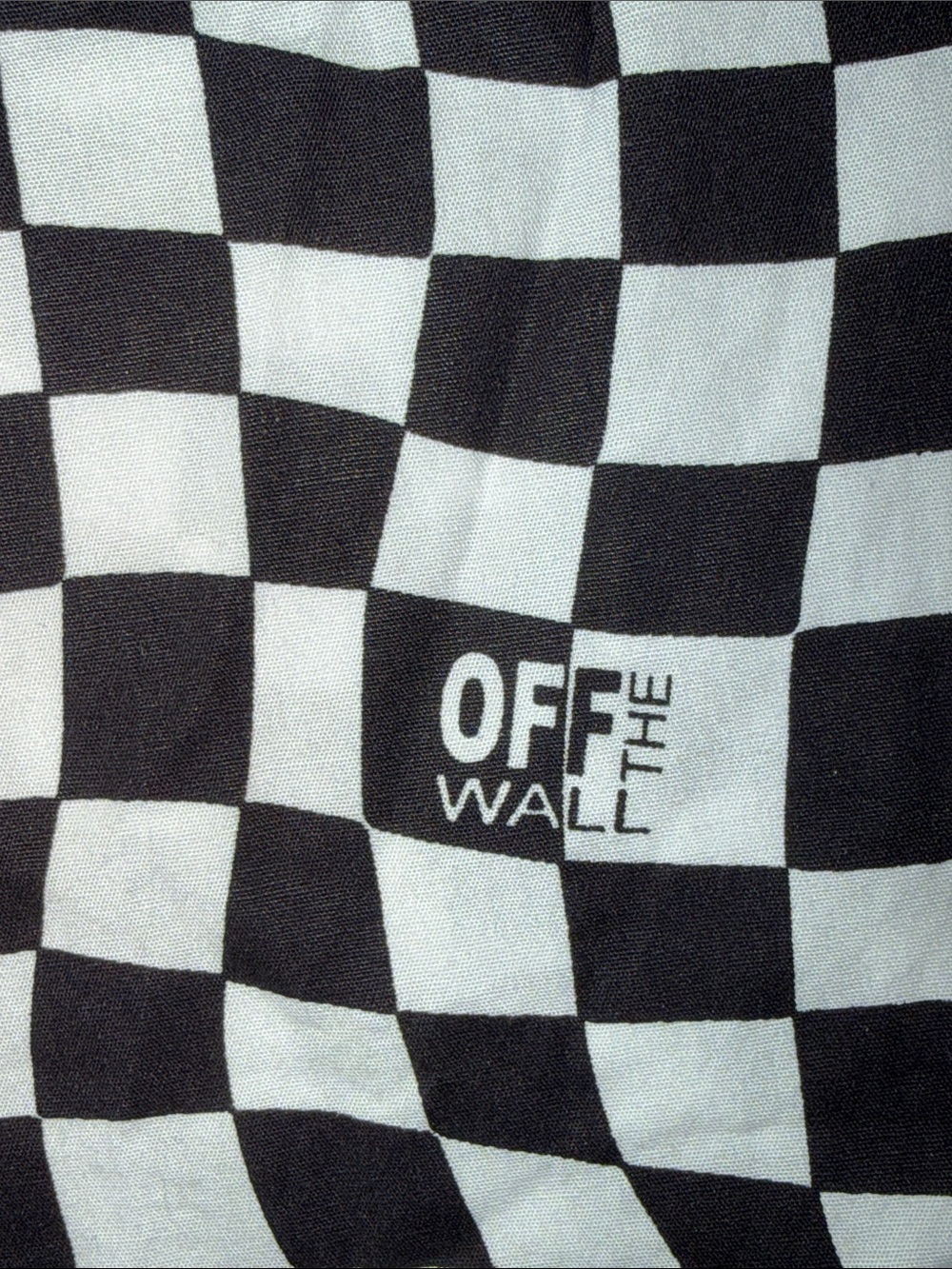 Vans Black & White Wavy Checkerboard Short Sleeve Button-Up - Picture 3 of 5